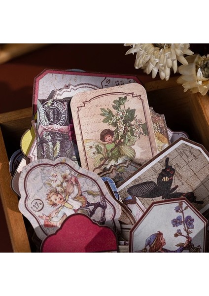 F Yoofun 60 Adet/kutu Vintage Kawaii Kırtasiye Çıkartmalar Retro Günlüğü Planlayıcısı Dekoratif Mobil Çıkartmalar Scrapbooking Jounal Craft Dıy (Yurt Dışından)