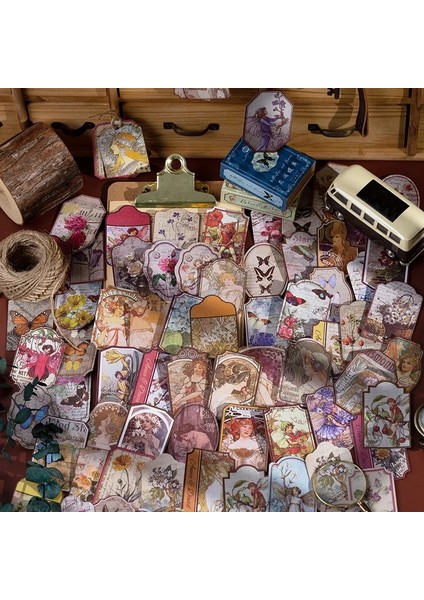F Yoofun 60 Adet/kutu Vintage Kawaii Kırtasiye Çıkartmalar Retro Günlüğü Planlayıcısı Dekoratif Mobil Çıkartmalar Scrapbooking Jounal Craft Dıy (Yurt Dışından)