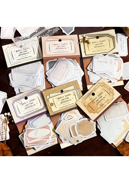 Stil 2 45 Adet Vintage Yazılabilir Etiket Mesaj Kartı Çerçevesi Deco Çıkartmalar Scrapbooking Kolaj Önemsiz Dergisi Etiket Malzemesi Kağıt (Yurt Dışından)