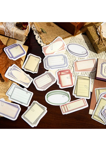 Stil 2 45 Adet Vintage Yazılabilir Etiket Mesaj Kartı Çerçevesi Deco Çıkartmalar Scrapbooking Kolaj Önemsiz Dergisi Etiket Malzemesi Kağıt (Yurt Dışından)