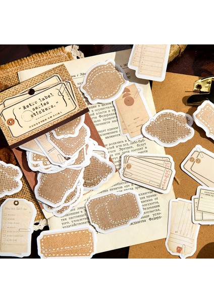 Stil 2 45 Adet Vintage Yazılabilir Etiket Mesaj Kartı Çerçevesi Deco Çıkartmalar Scrapbooking Kolaj Önemsiz Dergisi Etiket Malzemesi Kağıt (Yurt Dışından)