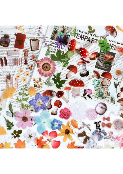 D Mohamm 40 Yaprak Bitki Çiçekler Mini Scrapbooking Çıkartmaları Estetik Kağıt Etiket Gevreği Sabit Ofis Aksesuarı Sanat Kaynağı (Yurt Dışından)