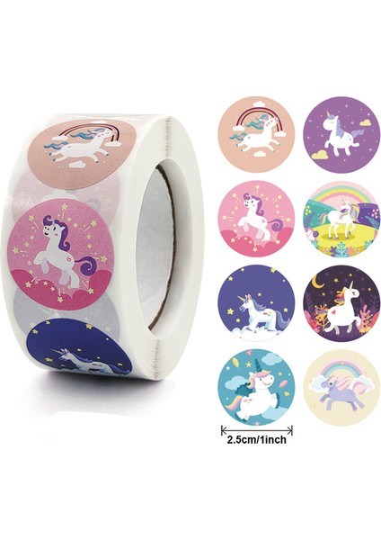 QY1611-100PCS 100-500PCS Sevimli Unicorn Ödül Çıkartmalar Çocuk Kız Hediye Karalama Defteri Dekorasyon Etiketi 1 Inç El Yapımı Dıy Karikatür Oyuncak Çıkartmalar (Yurt Dışından) fiyatları