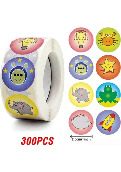 QY1616-300PCS 100-500PCS Sevimli Etiket Çocuklar Için Hayvanlar Yüz Ödül Etiket Sınıf Öğretmeni Malzemeleri Için Motivasyon Scrapbooking (Yurt Dışından)