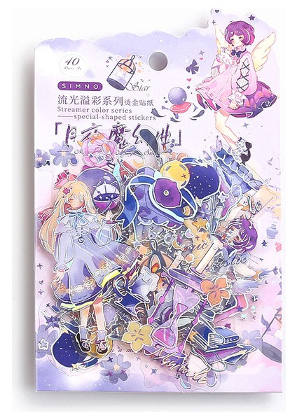 DN1115-C Sevimli Sihirli Kız Suncatcher Çıkartmalar Kawaii Estetik Etiketleri Dekor Telefon Scrapbooking Sketchbook Sanat Günlüğü Okul Malzemeleri (Yurt Dışından)