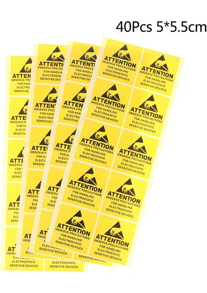 B 40 Adet Dikkat Dikkat Yapışkan Etiket Yapışkanlı Uyarı Etiketi Hatırlatma Esd Statik Hassas Cihaz Elektronik Bileşenler (Yurt Dışından)