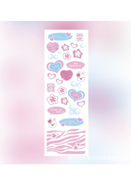 Stil 3 Puding Kek Dekorasyon Çıkartması Yay Pembe Aşk Sticker Akçaağaç Tavşan El Hesabı Sticker Sticker (Yurt Dışından)