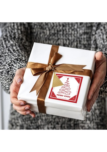 QY1453-100PCS 40-100PCS Kare Merry Christmas Çıkartmalar Mühür Etiketleri 5cm Kırmızı Noel Baba Etiketleri Noel Hediyesi Süslemeleri Etiket (Yurt Dışından) indirimleri
