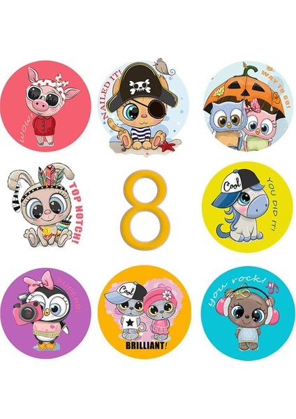 QY1611-50PCS 50-500PCS Karikatür Ödül Etiket 8 Stil Desen Oyuncaklar Etiket Okul Öğretmeni Ödül Çıkartmalar Hayvanlar Karikatür Karalama Defteri Dekorasyon (Yurt Dışından) indirimleri