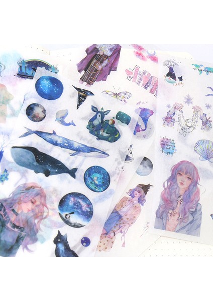 Stil 3 6 Yaprak/paket Kawaii Washi Dekoratif Çıkartmalar Etiket Scrapbooking Sevimli Balina Çiçek Kız Kırtasiye Çıkartmalar Dıy Günlüğü Albümü (Yurt Dışından) modelleri