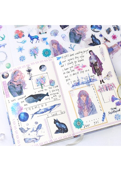 Stil 3 6 Yaprak/paket Kawaii Washi Dekoratif Çıkartmalar Etiket Scrapbooking Sevimli Balina Çiçek Kız Kırtasiye Çıkartmalar Dıy Günlüğü Albümü (Yurt Dışından) indirimleri