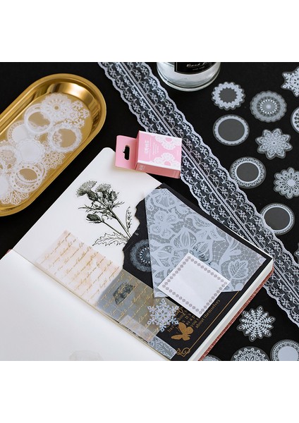 B Journamm 50 Adet/grup Dantel Serisi Mini Kutu Çıkartmalar Scrapbooking Önemsiz Dergisi Estetik Dekoratif Kırtasiye Sızdırmazlık Çıkartmalar (Yurt Dışından) indirimleri