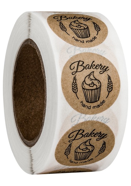 QY506-500PCS 100-500PCS Yuvarlak Çörek Çıkartmalar Ev Yapımı Fırın Pişirme Renkli Dekorasyon Etiketleri Çocuklar Parti Scrapbooking Kırtasiye Çıkartmalar (Yurt Dışından)