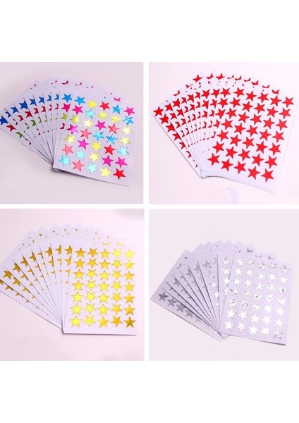 Gümüş 10 Yaprak/paket Yıldız Serisi Dekoratif Çıkartmalar Dıy Kırtasiye Kağıt Sopa Etiket Scrapbooking Albümü Günlüğü Dekorasyon (Yurt Dışından) fiyatları