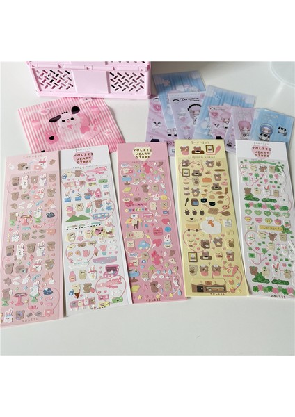 04 Kore Ins Sevimli Büyük Dört Yapraklı Yonca Karikatür Ayı Çıkartması Sıcak Gümüş Tavşan Çıkartması (Yurt Dışından) fiyatları