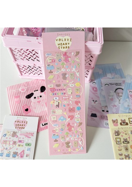 04 Kore Ins Sevimli Büyük Dört Yapraklı Yonca Karikatür Ayı Çıkartması Sıcak Gümüş Tavşan Çıkartması (Yurt Dışından) indirimleri