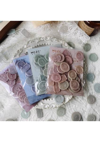 Stil 4 30 Adet/torba Bitkiler Mum Mühürleri Damga Etiket Vintage Doku Craft Etiket Dıy Dekoratif Karalama Defteri Dergisi Öğrenci Tedarik (Yurt Dışından)