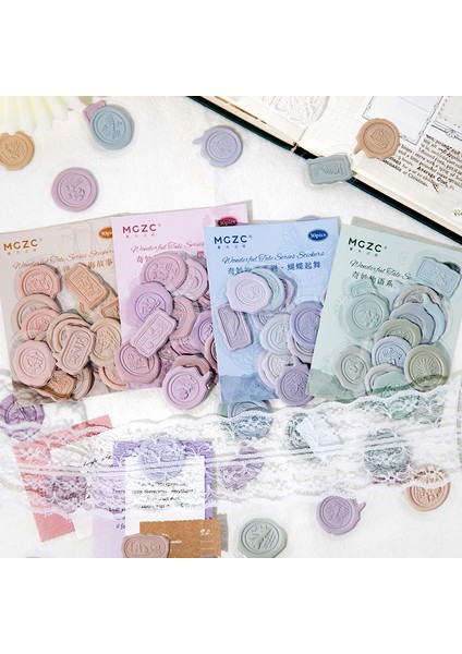 Stil 4 30 Adet/torba Bitkiler Mum Mühürleri Damga Etiket Vintage Doku Craft Etiket Dıy Dekoratif Karalama Defteri Dergisi Öğrenci Tedarik (Yurt Dışından)