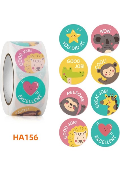 HA156 - 500 Adet 100-500 Adet 1 Inç/2.5 cm Hayvan Iyi Iş Serin Çıkartmalar Rulo Zarf Övgü Ödül Öğrenci Çalışma Etiketi Kırtasiye Mühür Etikel (Yurt Dışından)