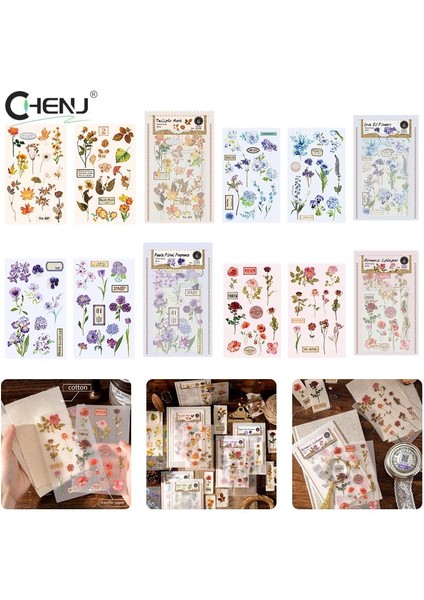 A2 1 Takım Vintage Ovmak Transferler Bitki Çıkartmalar Çiçek Dekorasyon Çıkartması El Sanatları Için Kumaş Günlük Kaydı Süt Scrapbooking Planlamacılar (Yurt Dışından)