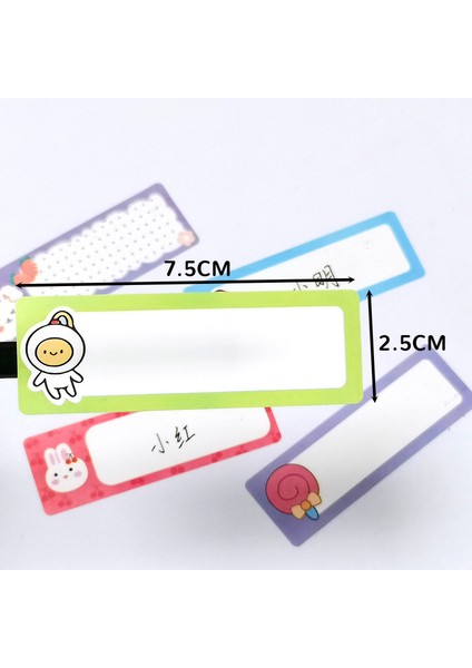 QY2152 120 Adet/rulo Karikatür Adı Etiket Etiketleri 4 Tasarımlar Sınıf Masa Örtüsü Dekorasyon Renkli Kendinden Yapışkanlı Hediye Etiketleri Çocuk Için Etiket (Yurt Dışından) modelleri