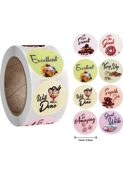 QY758-300PCS 100-500PCS 1 Inç Sevimli Kelimeler Çıkartmalar Çocuklar Için Öğretmen Ödül Çıkartmalar Okul Sınıf Malzemeleri Yuvarlak Teşvik Çıkartmalar (Yurt Dışından) modelleri