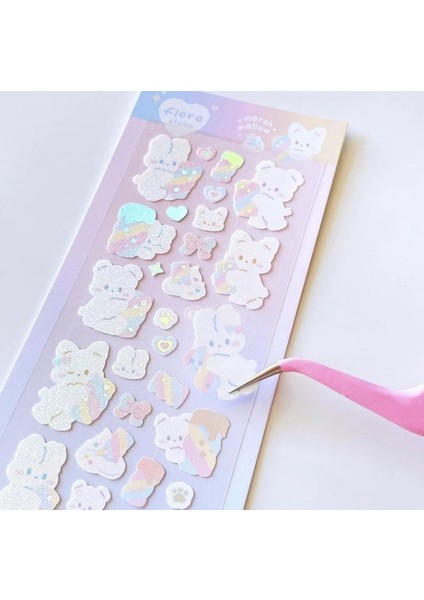 Stil 4 Kore Ins Sevimli Hayvanlar Tavşanlar Etiket Kişiselleştirilmiş Dergisi Dıy Malzeme El Kitabı Sabit Dekoratif Sanat Malzemeleri (Yurt Dışından)