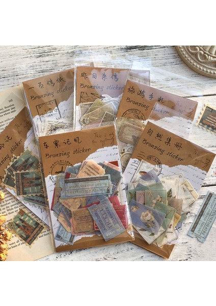 B 40 Adet/paket Müze Serisi Dekoratif Çıkartmalar Scrapbooking Sopa Etiket Günlüğü Albümü Kırtasiye Retro Damga Bitki Etiket (Yurt Dışından) fiyatları
