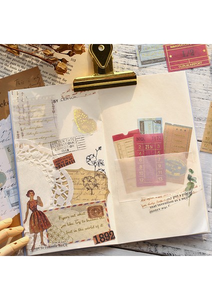 B 40 Adet/paket Müze Serisi Dekoratif Çıkartmalar Scrapbooking Sopa Etiket Günlüğü Albümü Kırtasiye Retro Damga Bitki Etiket (Yurt Dışından) indirimleri