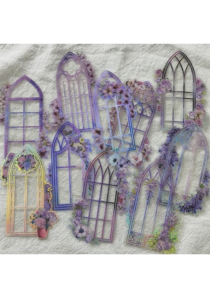 Stil 6 Lazer Pet Pencere Bahçe Etiket Şeffaf Kolaj Çiçek Dekor Scrapbooking Dıy Günlüğü Zanaat Önemsiz Dergisi Kırtasiye Çıkartmalar (Yurt Dışından) fiyatları