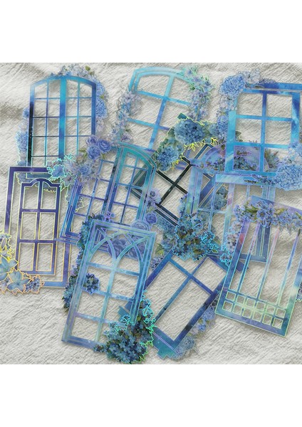 Stil 6 Lazer Pet Pencere Bahçe Etiket Şeffaf Kolaj Çiçek Dekor Scrapbooking Dıy Günlüğü Zanaat Önemsiz Dergisi Kırtasiye Çıkartmalar (Yurt Dışından) modelleri
