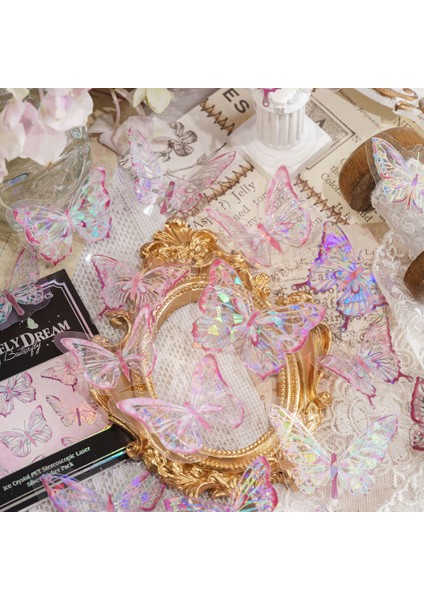 S19434-1 Mr.paper 6 Stilleri 20 Adet/paket Pet Çıkartmalar Vintage Lazer Gümüş 3D Kristal Kelebek El Kitabı Dıy Dekorasyon Malzemesi Kırtasiye (Yurt Dışından) fırsatları