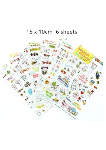 H Sevimli Molang Tavşan Karikatür Hayvanlar Etiket Pvc Karikatür Çıkartmalar Günlüğü Etiket Karalama Defteri Dekorasyon Kırtasiye Çıkartmalar (Yurt Dışından)