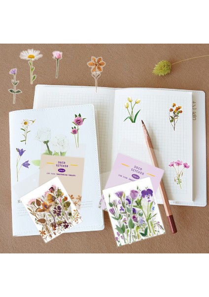 Pembe 40 Adet Çiçek Çıkartmalar Dizüstü Bilgisayarlar Için Kelebek Kırtasiye Çıkartmalar Dıy Günlüğü Bullet Dergisi Dekorasyon Çıkartması Albümü Scrapbooking (Yurt Dışından)