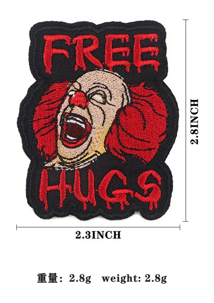 Stil 3 R1038 1 Adet Korku Filmi Palyaço Etiket Giyim Uygulamaları Için Giysi Üzerinde Yamalar Demir Işlemeli Yama Sırt Çantası Rozeti (Yurt Dışından)