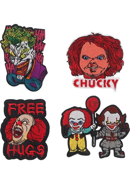 Stil 3 R1038 1 Adet Korku Filmi Palyaço Etiket Giyim Uygulamaları Için Giysi Üzerinde Yamalar Demir Işlemeli Yama Sırt Çantası Rozeti (Yurt Dışından) fiyatları