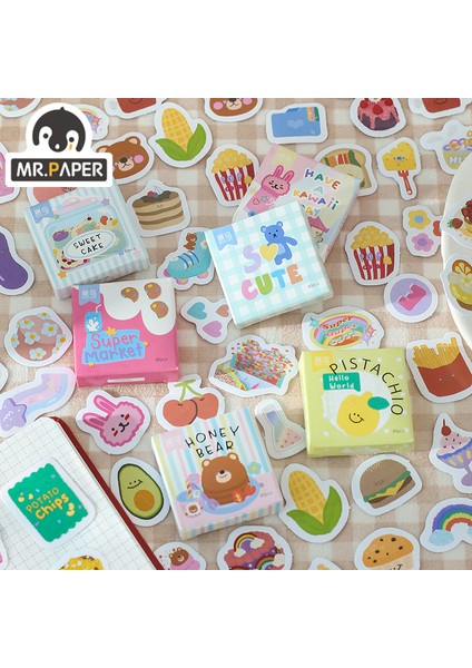 E Mr.paper 6 Tasarım Graffiti Dünya Serisi Etiket Kutulu Etiket Yaratıcı Mini Cep Dekoratif Kolaj Malzemesi Etiket (Yurt Dışından) fiyatları