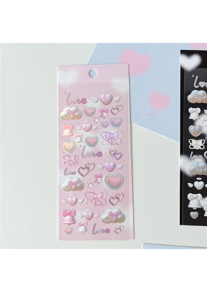 Stil 1 Kore Kawaii Aşk Kalp Yay Çan Dekoratif Çıkartmalar Craft Kart Yapımı Için Estetik Dergisi Dıy Malzeme Sanat Malzemeleri (Yurt Dışından)