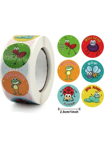 QY1615-500PCS 100-500PCS 8 Stilleri Yuvarlak Karikatür Hayvan Ödül Çıkartmaları Çocuklar Parti El Yapımı Scrapbooking Hediye Paketleme Mühür Etiket (Yurt Dışından) indirimleri