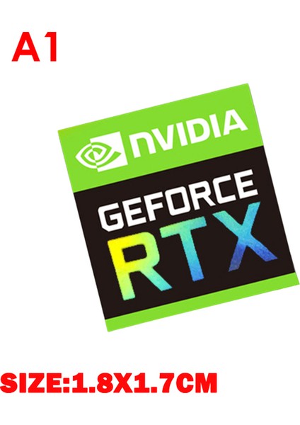 A1 12 Stil Grafik Kartı Etiketi Rtx 2080TI 2070 2060 Tıtan Vr Gtx 1650 1660TI Etiket 1 Pc (Yurt Dışından)