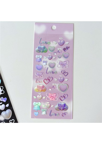 Stil 3 Kore Kawaii Aşk Kalp Yay Çan Dekoratif Çıkartmalar Craft Kart Yapımı Için Estetik Dergisi Dıy Malzeme Sanat Malzemeleri (Yurt Dışından)