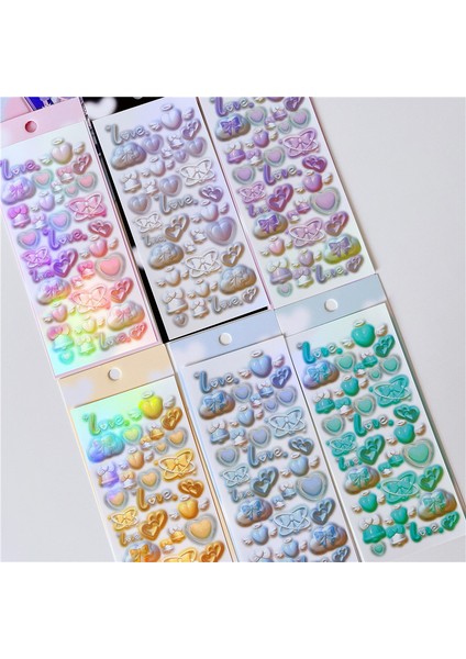 Stil 3 Kore Kawaii Aşk Kalp Yay Çan Dekoratif Çıkartmalar Craft Kart Yapımı Için Estetik Dergisi Dıy Malzeme Sanat Malzemeleri (Yurt Dışından)