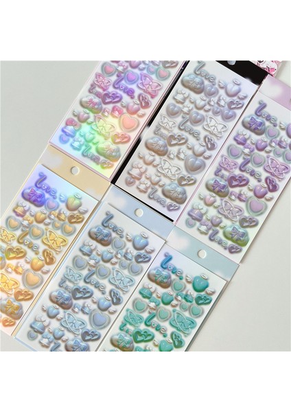 Stil 3 Kore Kawaii Aşk Kalp Yay Çan Dekoratif Çıkartmalar Craft Kart Yapımı Için Estetik Dergisi Dıy Malzeme Sanat Malzemeleri (Yurt Dışından)