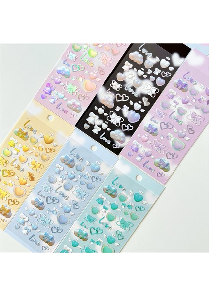 Stil 3 Kore Kawaii Aşk Kalp Yay Çan Dekoratif Çıkartmalar Craft Kart Yapımı Için Estetik Dergisi Dıy Malzeme Sanat Malzemeleri (Yurt Dışından)