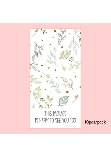 QY983-10 Adet 10-50 Adet "bu Paket De Seni Gördüğüme Mutlu" Çıkartmalar Mühür Etiketleri Çiçek Dikdörtgen Sticker Düğün Parti Hediye Dekorasyon (Yurt Dışından)