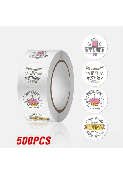 QY2395-500PCS 100-500PCS Mutlu Yıllar Çıkartmalar 2.5x2.5cm Mutlu Yıllar Çıkartmalar Hediye Paketleme Için Etiketler (Yurt Dışından)