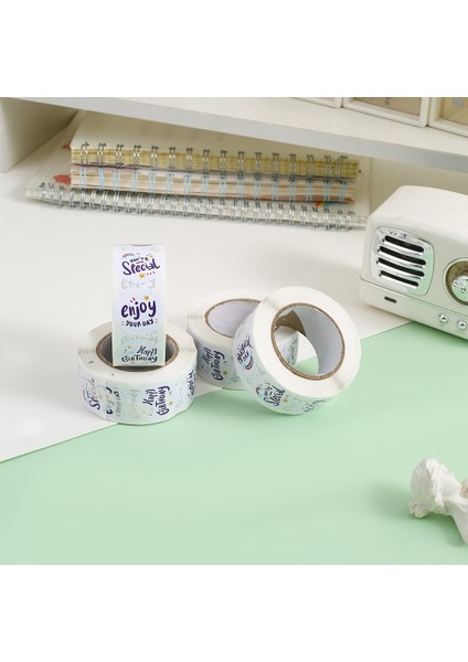 QY2395-500PCS 100-500PCS Mutlu Yıllar Çıkartmalar 2.5x2.5cm Mutlu Yıllar Çıkartmalar Hediye Paketleme Için Etiketler (Yurt Dışından) fırsatları