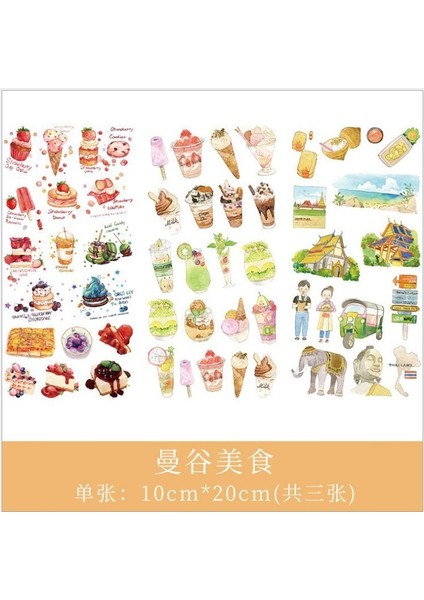 L 3 Yaprak/paket Kawaii Washi Çıkartmalar Bitki Hayvan Gıda Mermi Günlüğü Çıkartmalar Albümü Çıkartmalar Etiket Scrapbooking Kırtasiye (Yurt Dışından)