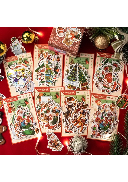 C-Noel Hediyesi Paket Başına 30 Adet Çıkartmalar Noel Bronzlaştırıcı Baba Ağacı Karalama Defteri Santa Kardan Adam Kağıt Folyo Hediye Yeni Yıl Kartı Noel Xmas (Yurt Dışından)