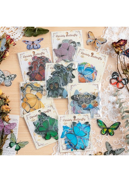 E 40 Adet Çeşitli Kelebek Dekoratif Su Geçirmez Çıkartmalar Sevimli Estetik Etiket Dıy Scrapbooking Esth Dekor Etiket Kırtasiye (Yurt Dışından)